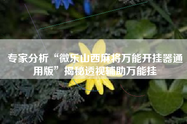 专家分析“微乐山西麻将万能开挂器通用版”揭秘透视辅助万能挂