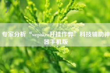 专家分析“wepoker开挂作弊”科技辅助神器手机版 专家分析“wepoker开挂作弊”科技辅助神器手机版