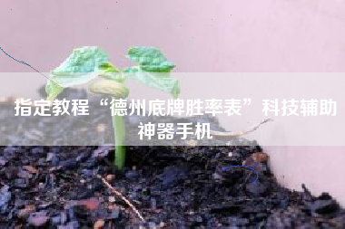 指定教程“德州底牌胜率表	”科技辅助神器手机
