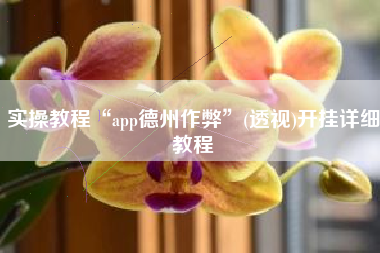 实操教程“app德州作弊”(透视)开挂详细教程 实操教程“app德州作弊”(透视)开挂详细教程