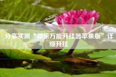 分享实测“微乐万能开挂器苹果版”详细开挂